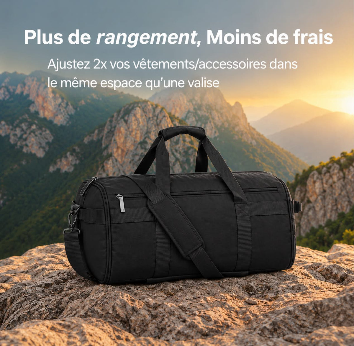 Sac de voyage Évasion 2-EN-1 noir